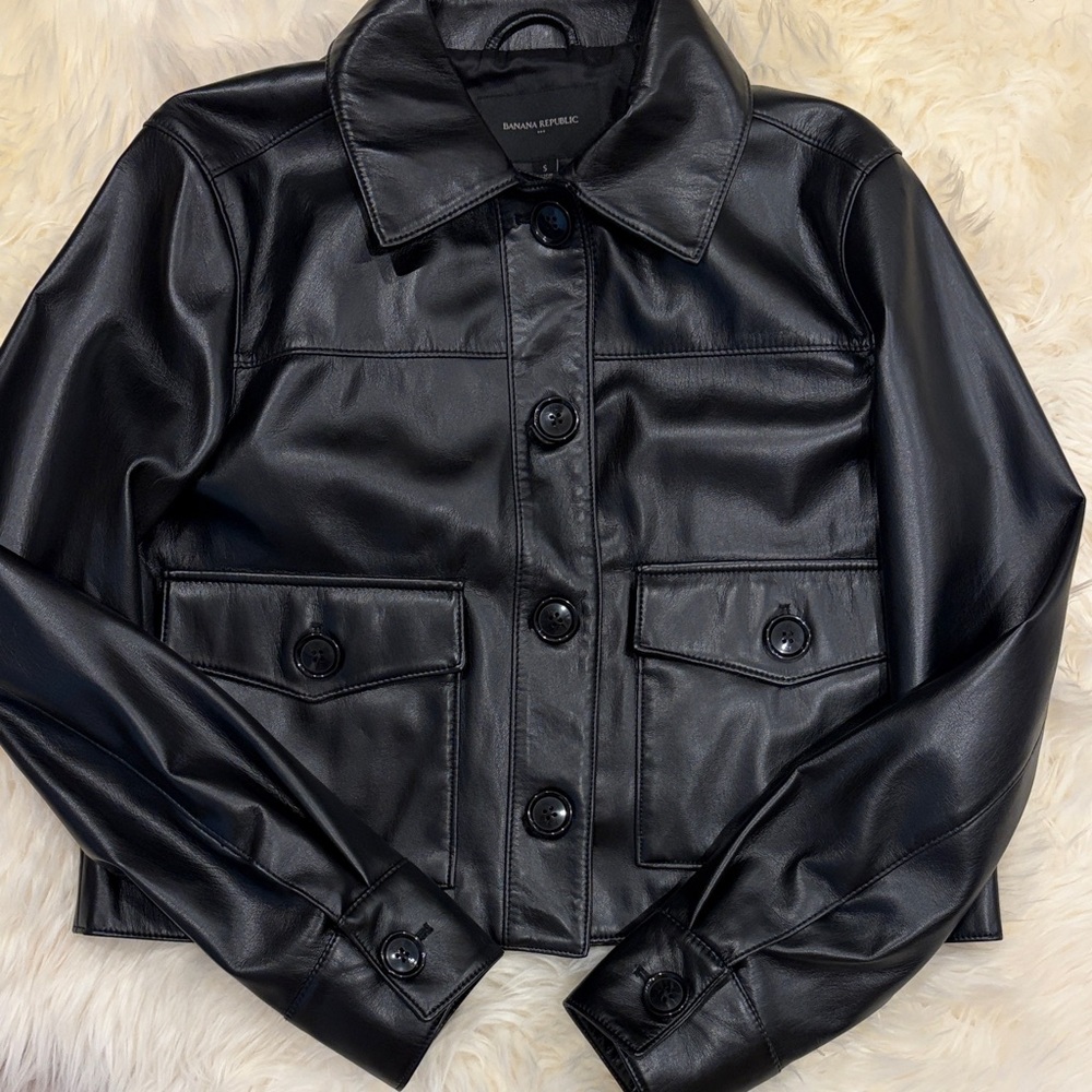 Banana Republic Classic Black Leather Jacket
